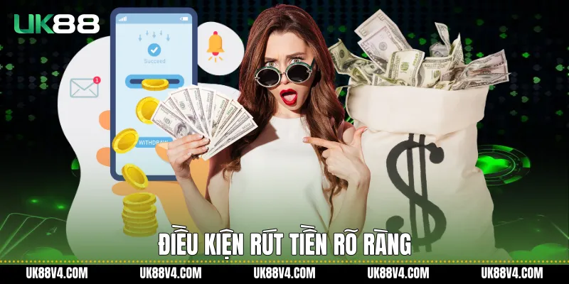 Điều kiện rút tiền rõ ràng